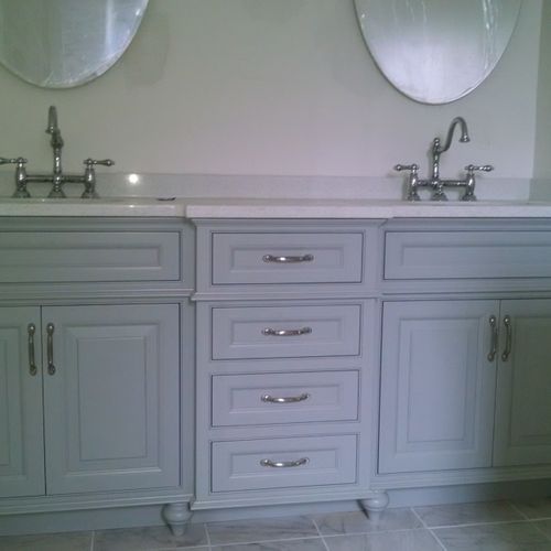 Bathroom. made 2 simple cabinets and set of drawer