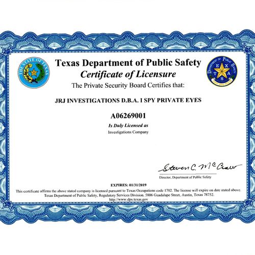 Texas State License #A06269001
