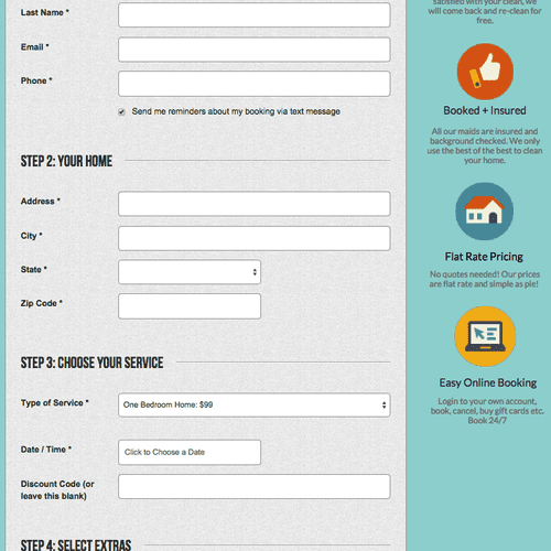 Our Simple and Easy Booking Form