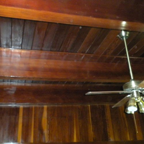 oil ceilings and walls, install new ceiling fan