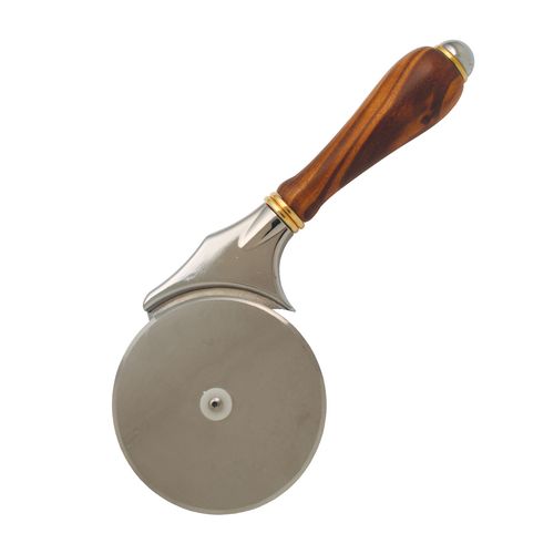 Robust 4-inch Stn-Stl Pizza Cutter with Handcrafte