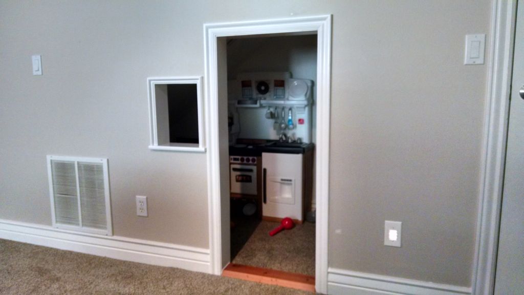 Under stairs playroom, outside