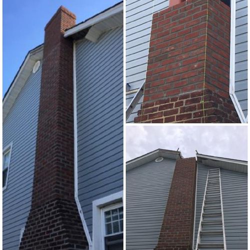 This customer's chimney was leaning so far away fr
