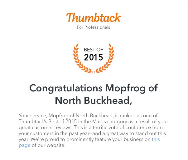 Winner of Thumbtacks Best OF 2015 Award!