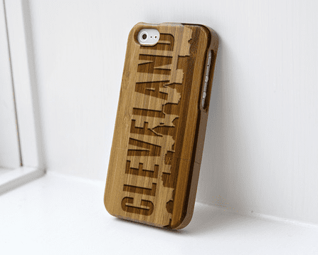 Custom design skyline engraved on cell phone case