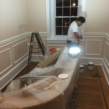 Painting shadow boxes & trims after ceilings and w