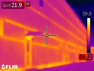 Image shows the heat transfer in a steel building 
