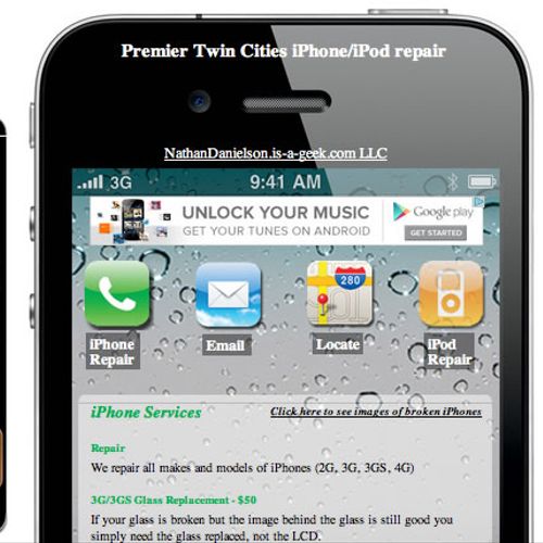 Our first site, a iPhone repair company
