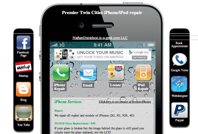 Our first site, a iPhone repair company