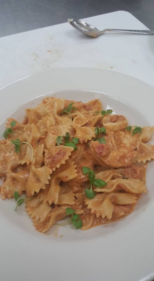 Coconut Rum Butter Pasta with Shrimp