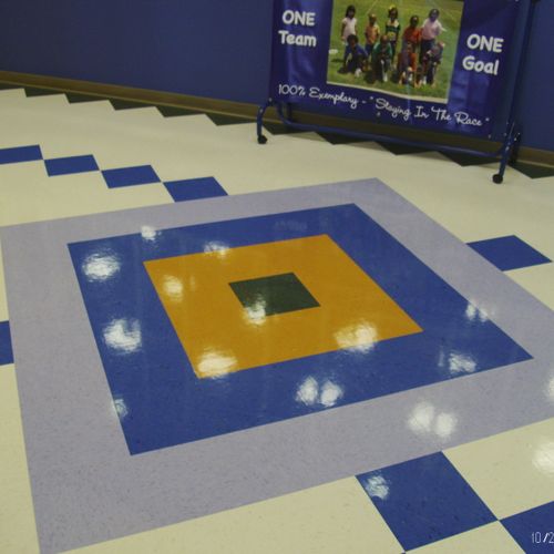 Patterned flooring for Elementary School