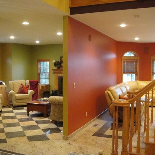 walls and ceiling on interior paint job