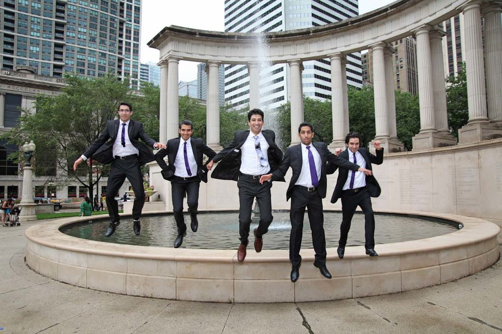 Split second timing - groomsmen airborne at Millen