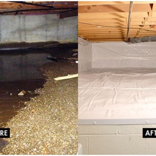 Crawlspace repair, before and after