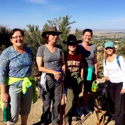 Hiking in the Sandia foothills with 5 of my client