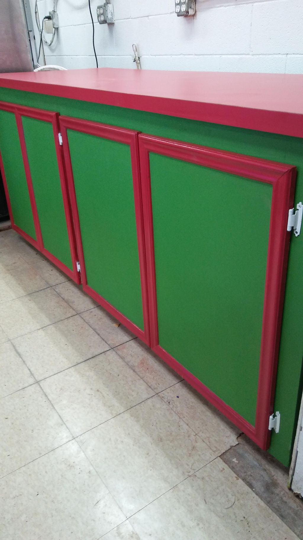 cabinet work and paint installed