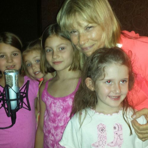 Recording with all the children for her children's