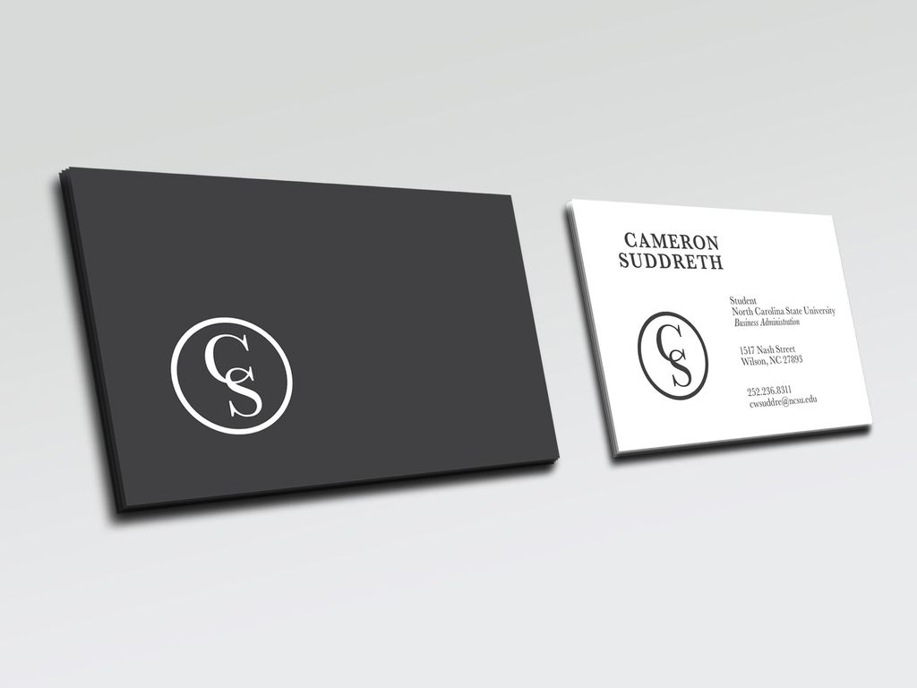 A business card and logo I designed for college st