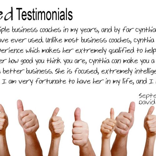One of many testimonials from our clients. To lear