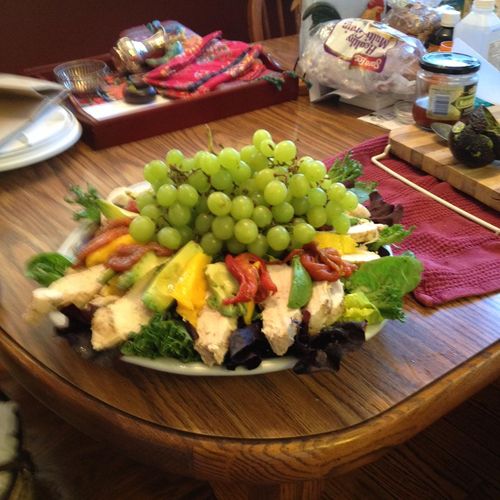 A composed chicken salad