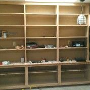 cherry bookshelves