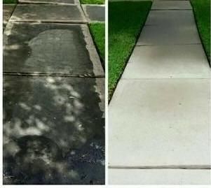 Before and After of a sidewalk