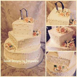 Peaches N Cream Wedding Cake