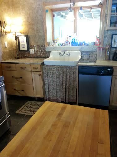 This is the kitchen when I was done cleaning it.