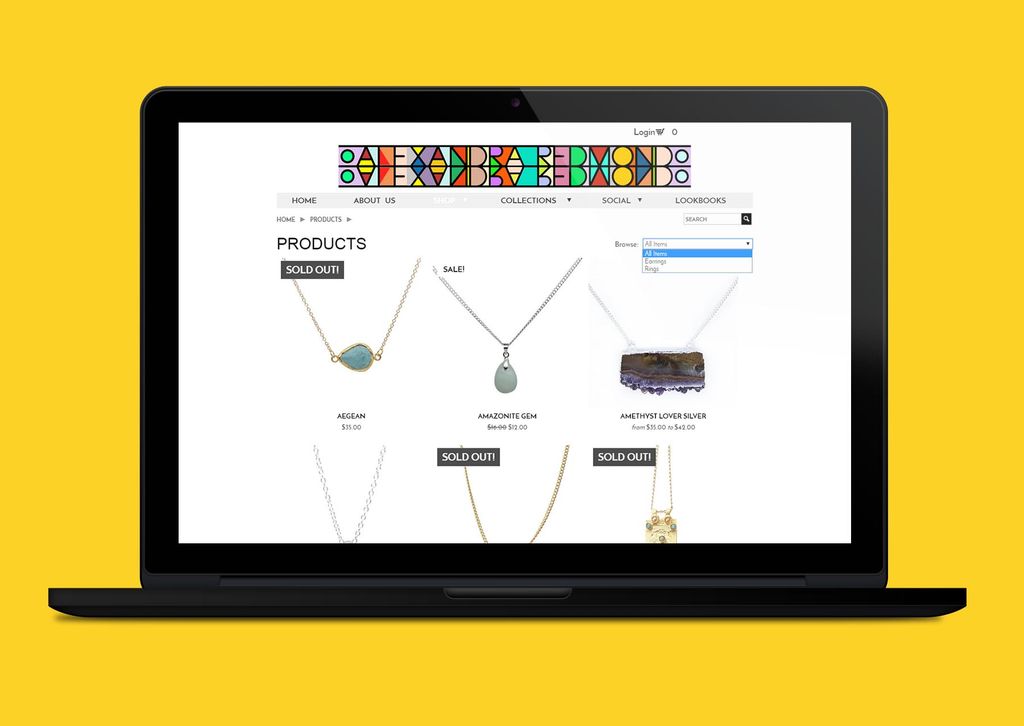 Alexandra Redmond Jewellery
(Shop page)
Shopify e-