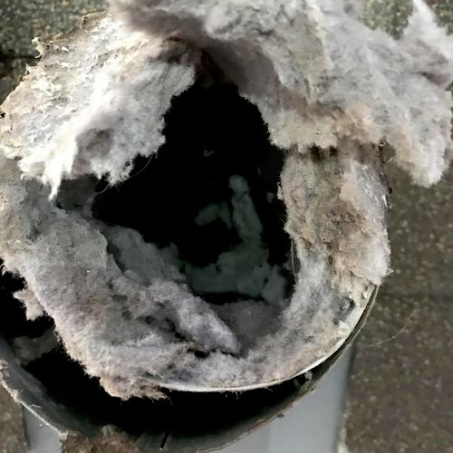 Clogged Dryer vent exhaust- Befor cleaning
