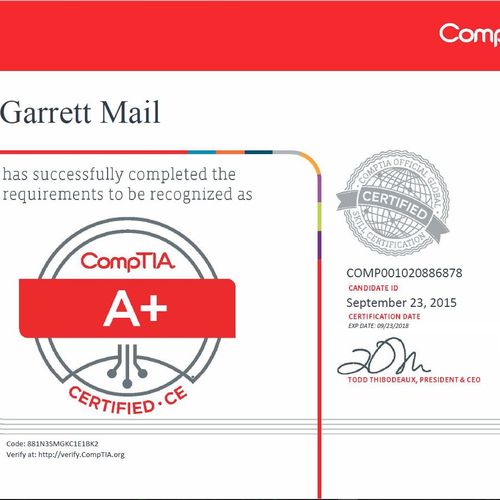 CompTIA A+ Certified Technician
