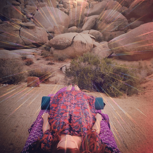 Outdoor healing session in Joshua Tree.