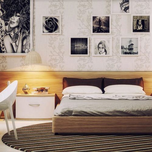Bedroom design by EJ, bed, desk & side tables by U
