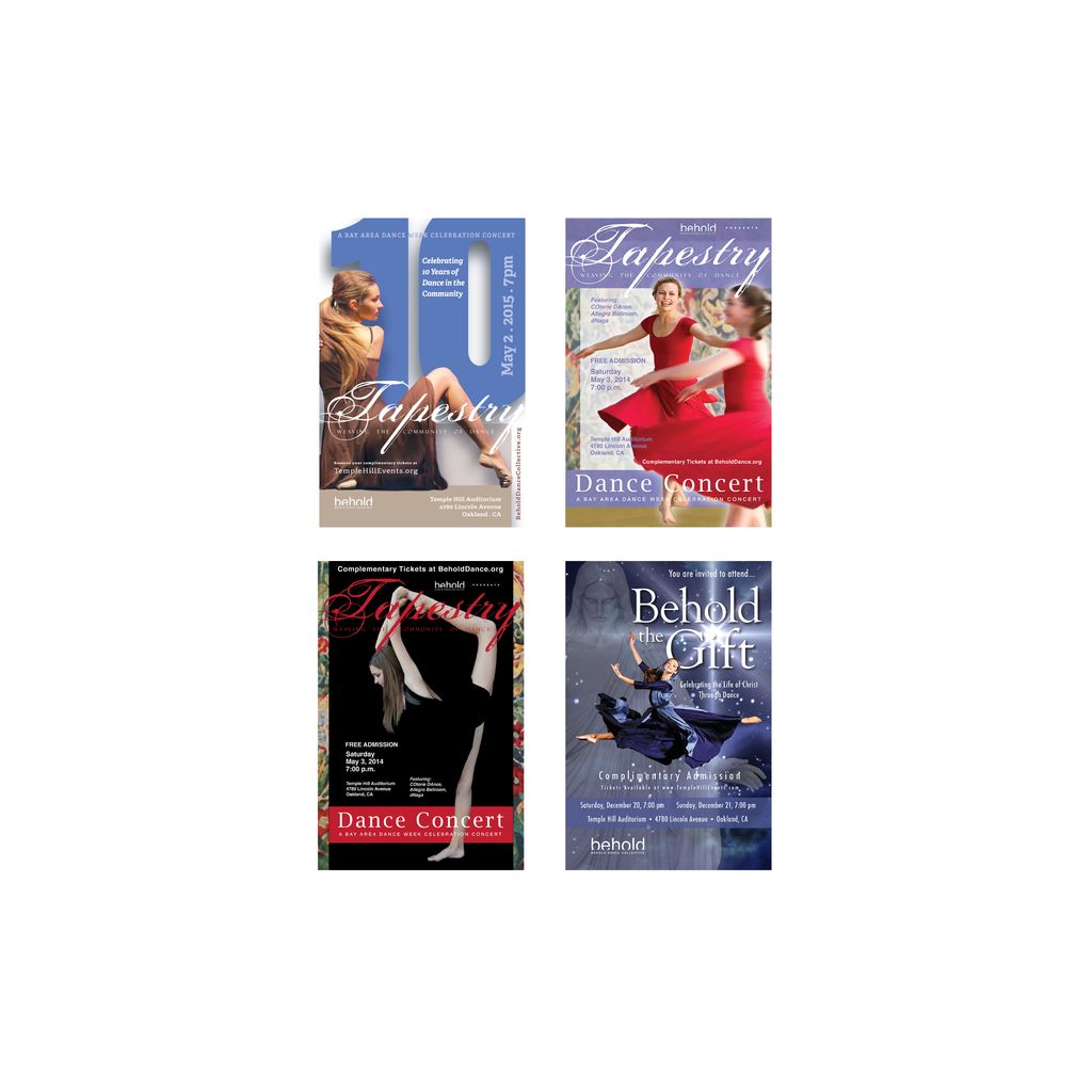 Full-color posters designed for a Bay Area dance c