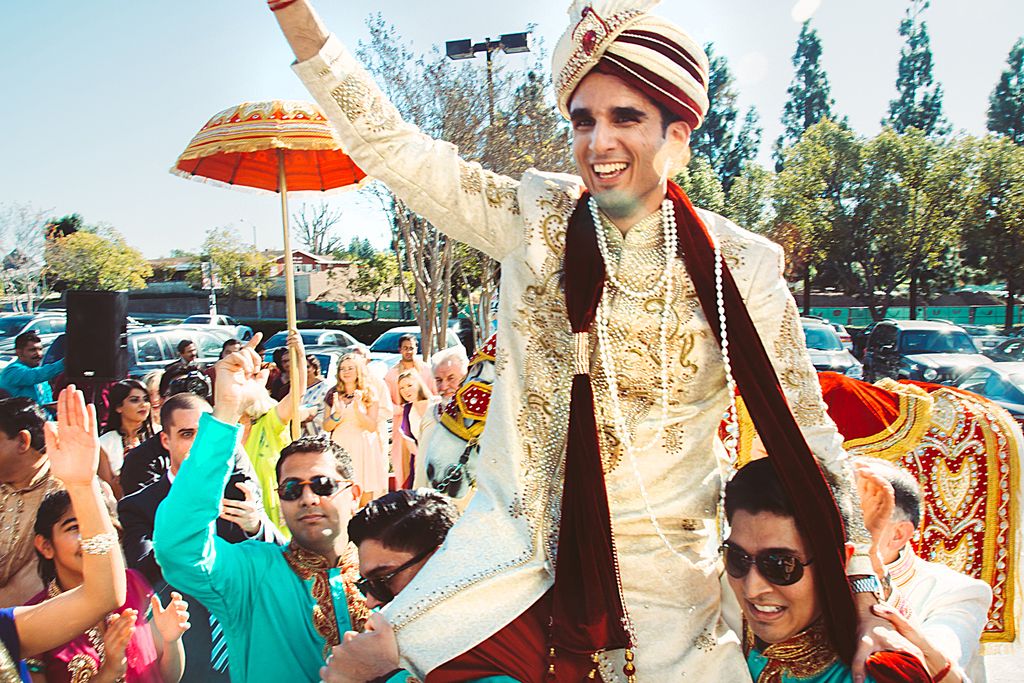 Groom being carried in!