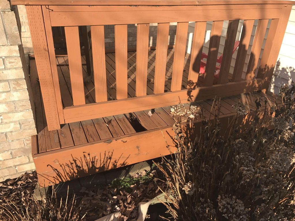 All the 2x4 decking was showing signs of decay. I 