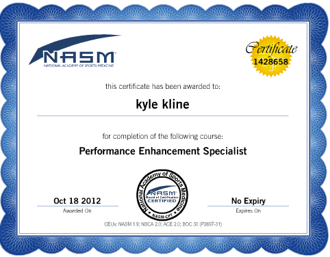 My Performance Enhancement Certification
