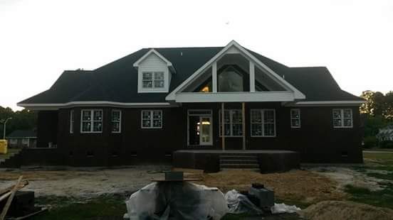 we cut out the gable to look like columns and beam