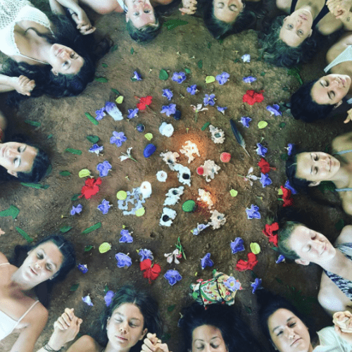 Meditating together with my teacher training group