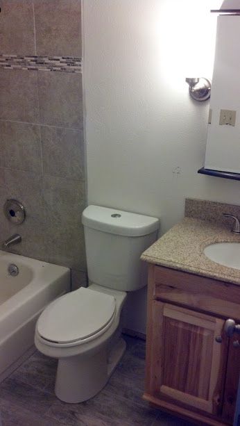 Bathroom remodel - new floor, vanity, toilet, and 