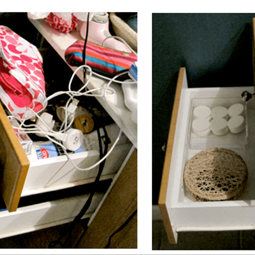 Bathroom drawers, before and after!