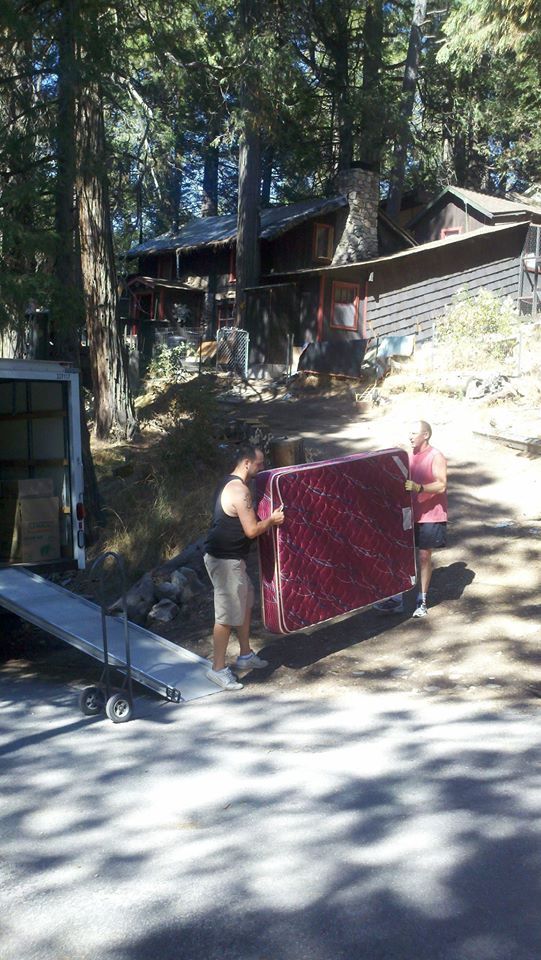 Unloading in the San Bernadino Mtns. in California