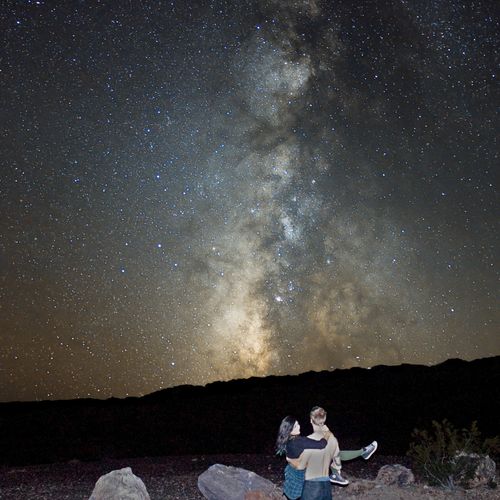 Couple portrait with Milky Way