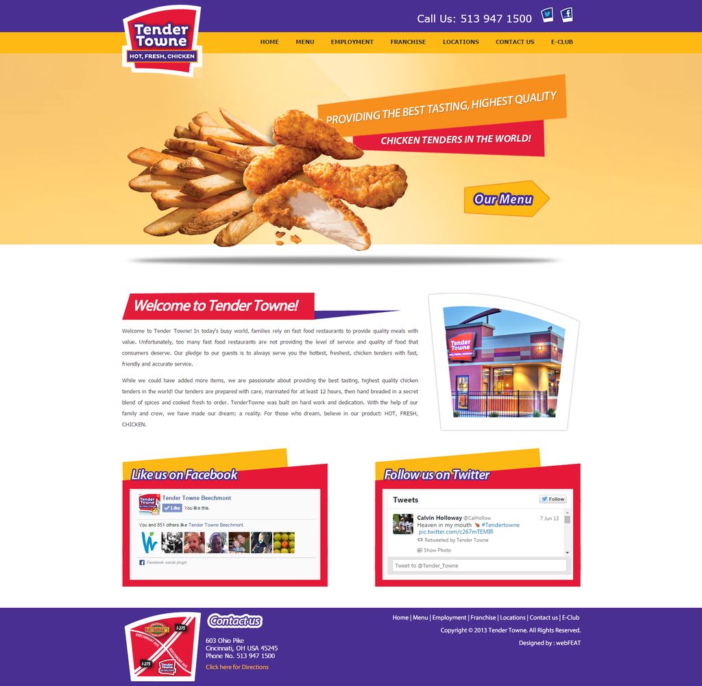 Web design for Tender Towne. www.tendertowne.com