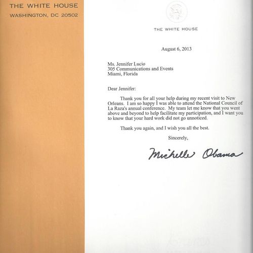 Letter of Commendation- The White House