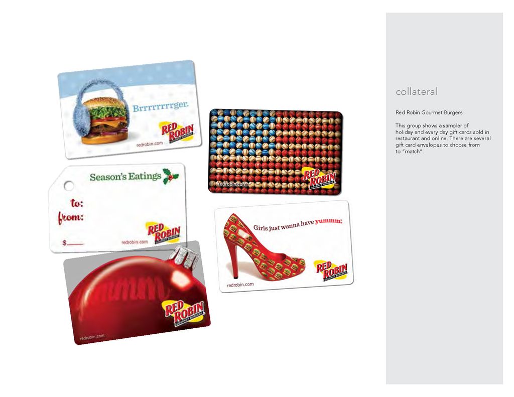 Gift Card designs – Red Robin