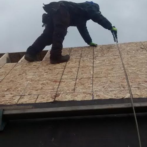 Sheeting a garage roof