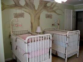 Nursery Mural for twins with Bible Scripture borde