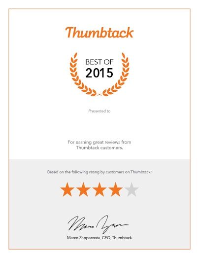 THIS WAS OUR 2015 AWARD FROM CUSTOMER REVIEWS