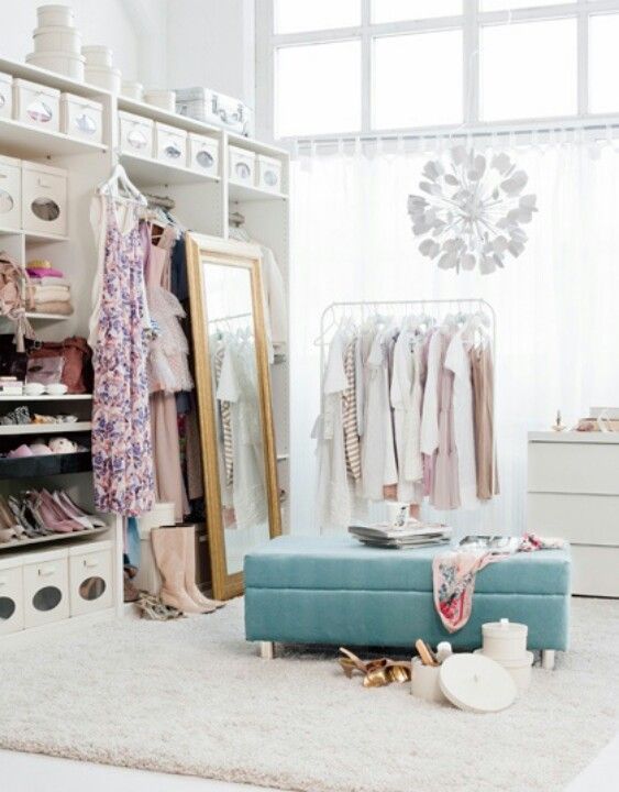 Organized walk in closet
